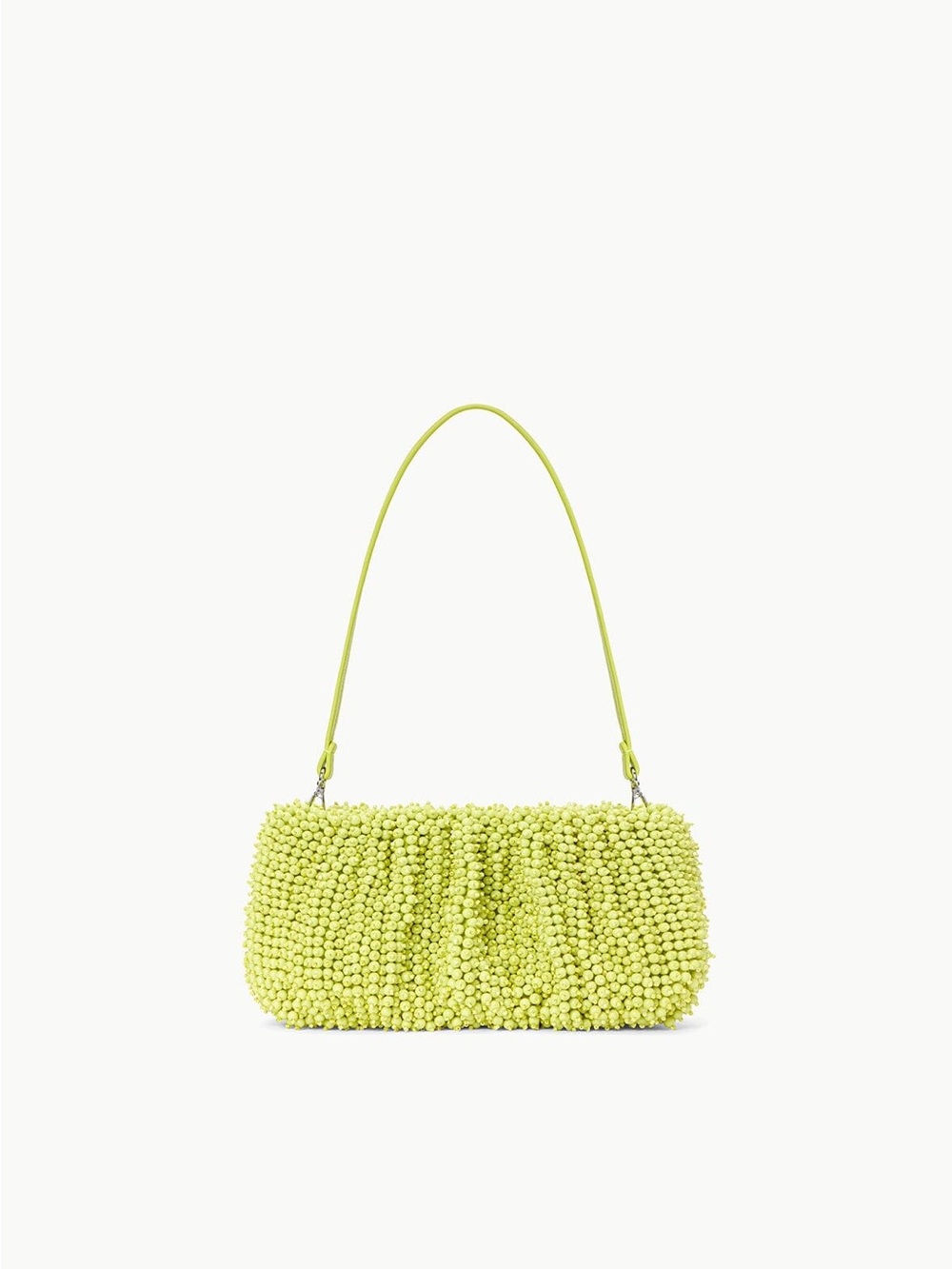 NWT STAUD Beaded Bean Bag Citron Green Convertible Shoulder Bag Clutch